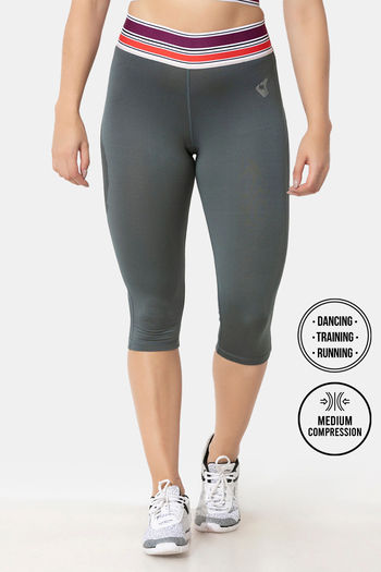 Buy Zelocity Quick Dry 3/4Th Gym Leggings - Dark Slate